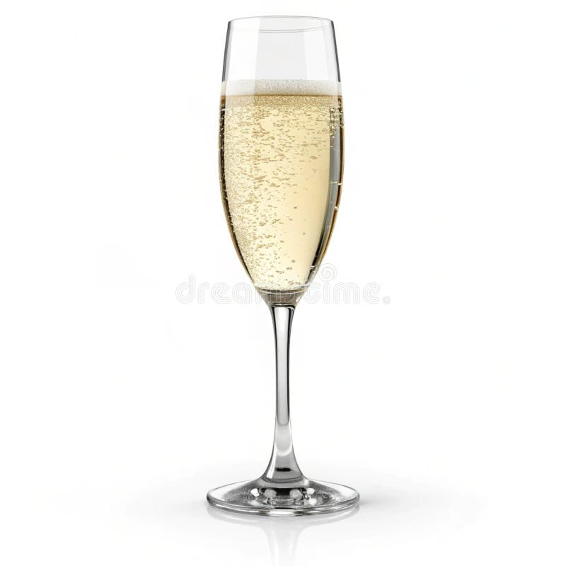 3D Champagner Glass Icon isoliert auf weißem Hintergrund