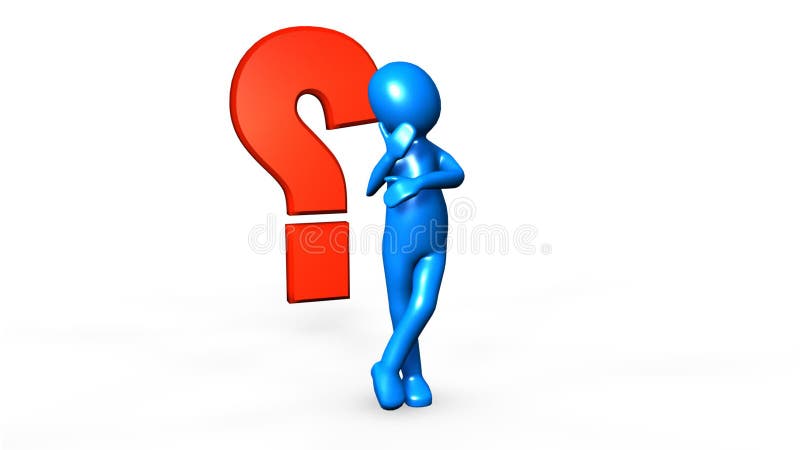3D Character and Question Mark Stock Footage - Video of abstract, person:  39924634