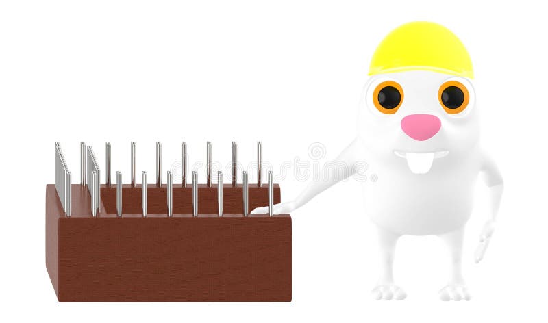 3d character , rabbit wearing safety hat and standing near a construction site royalty free illustration 3d character , rabbit wearing safety hat and standing near a construction site royalty free illustration