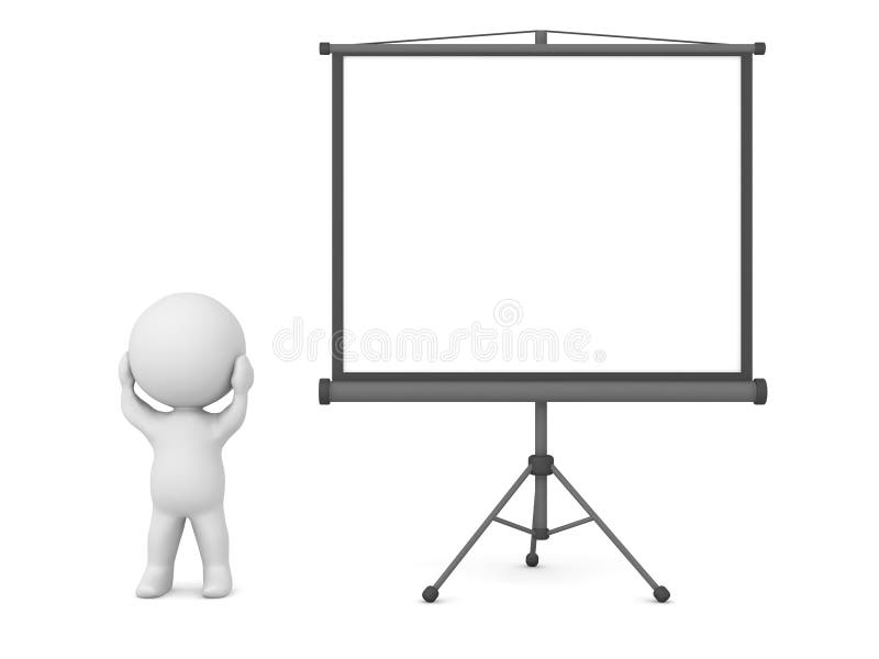 3D Character is stressed because of a presentation royalty free illustration