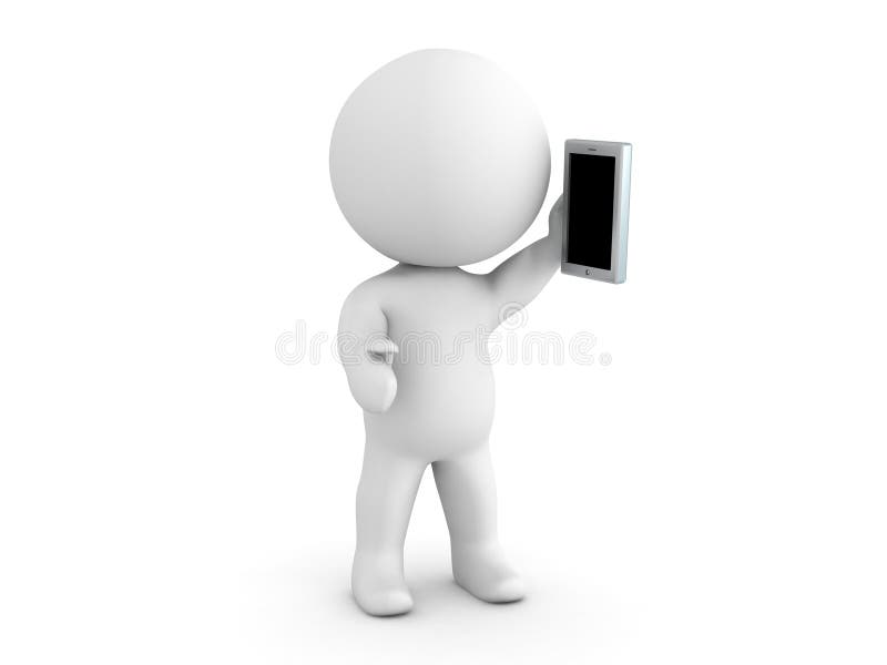 3D Character talking on the phone stock illustration