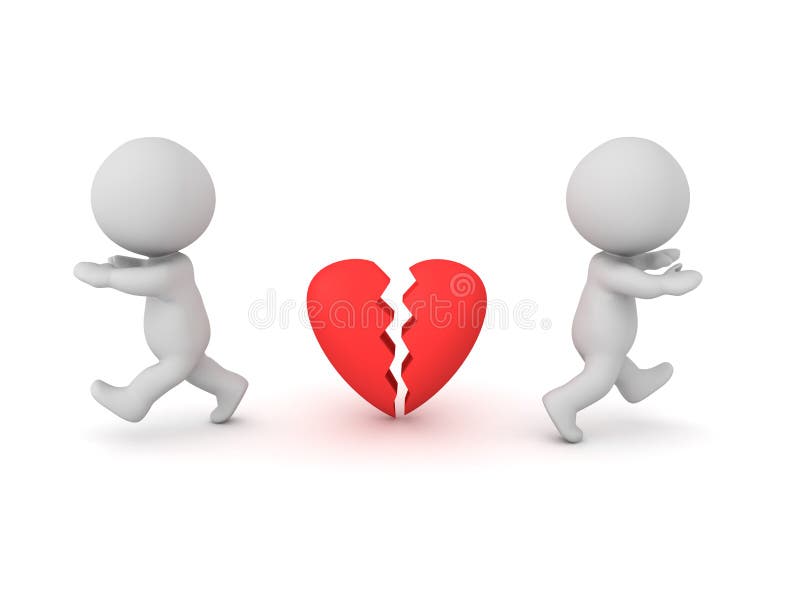 3D Characters leaving relationship royalty free illustration