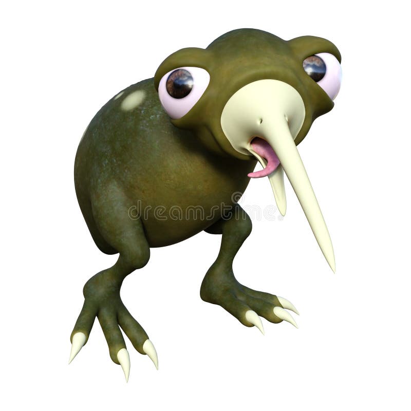 3D che rende Kiwi Bird Chicken su bianco fotografie stock libere da diritti