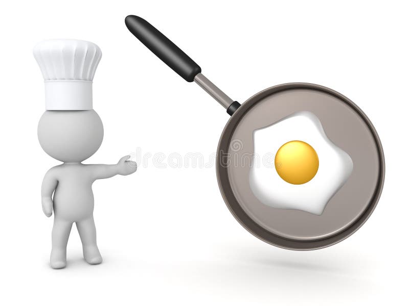 Sunny side up. fried eggs in a pan. 3d rendering 18749185 PNG