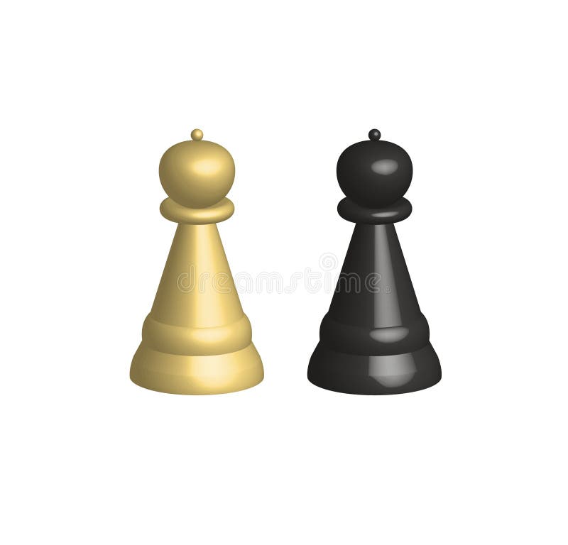 3D chess pieces on white background. 3D chess pieces sign.