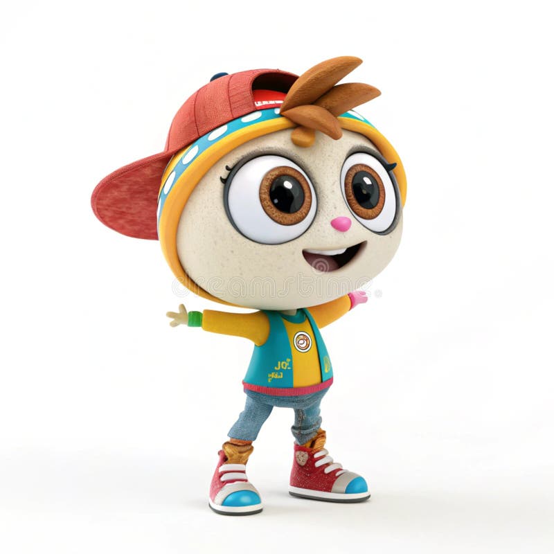 3D Chibi Character Extrovert izolat pe fond alb vector illustration