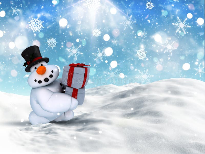 Christmas Snowman Background Stock Illustration - Illustration of snow ...