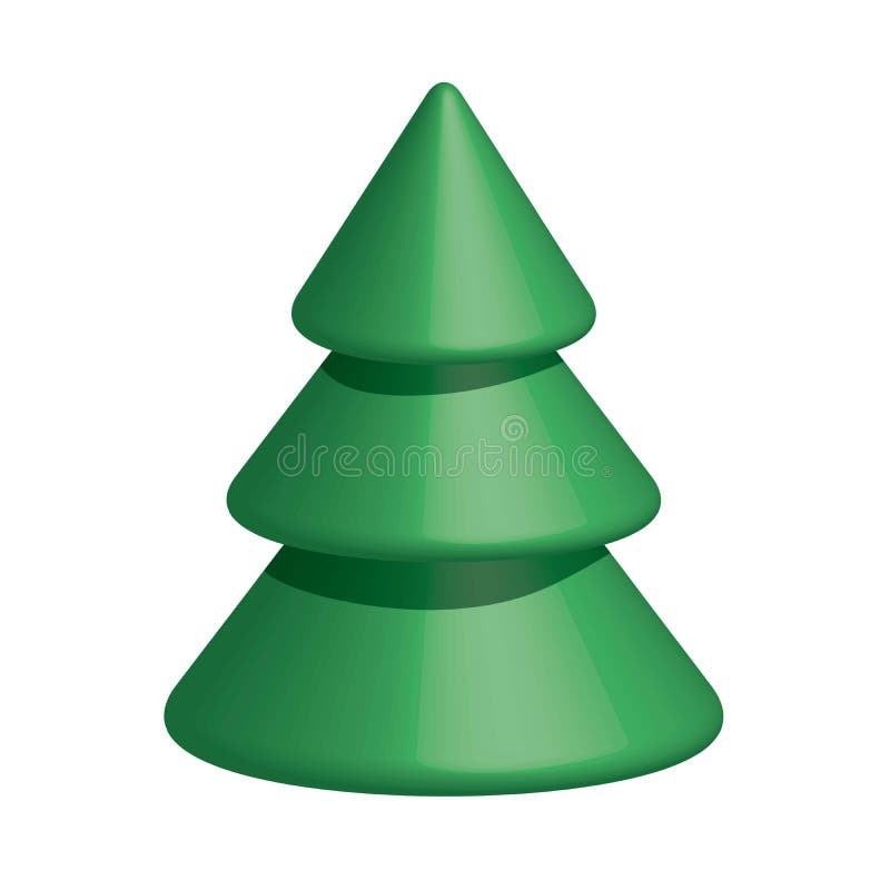 3d Christmas tree model on white background