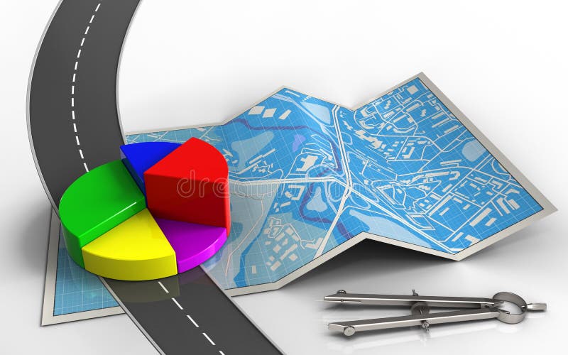 3d city map stock illustration