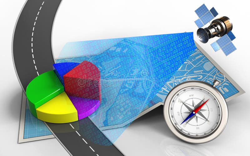 3d city map stock illustration