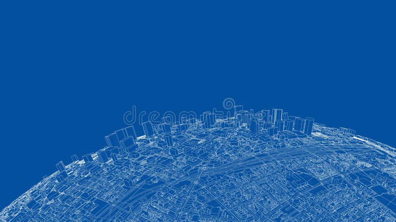 3d city sphere. Vector rendering of 3d