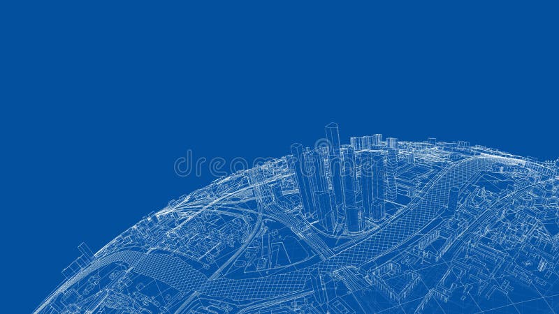 3d city sphere. Vector