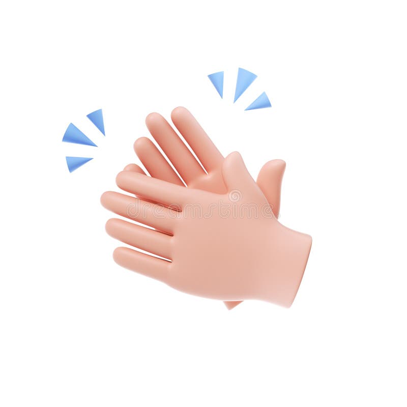 3D Clapping Hands icon isolated on white background. hands applauding, agreement and success concept. 3d render illustration vector illustration