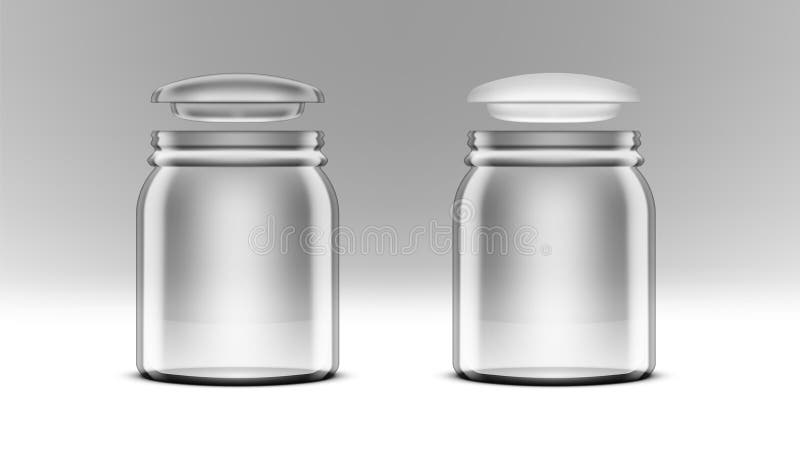 3D Close Transparent Swing Top Jar With Cookies vector illustration