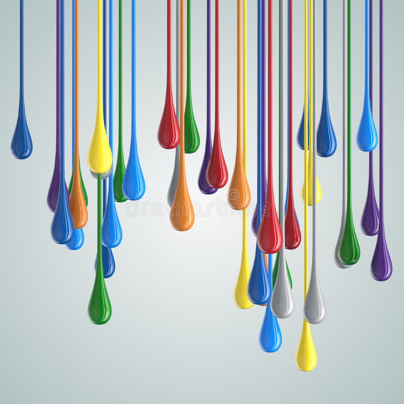 3D Color Glossy Paint Drop Blobs Stock Photo - Image of drip ...