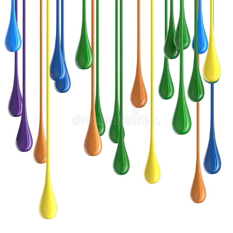 3D Color Glossy Paint Drop Blobs Stock Illustration - Illustration of ...