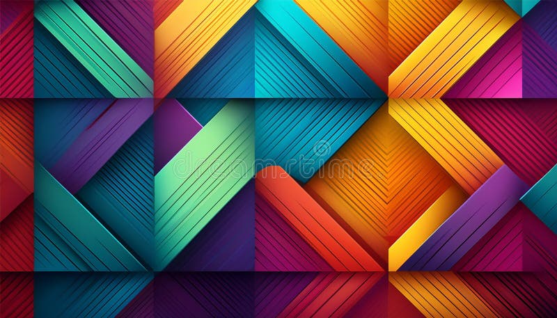 3D colorful abstract patterns stock illustration