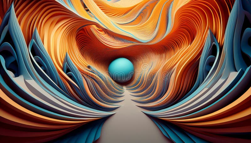 3D colorful abstract waves vector illustration
