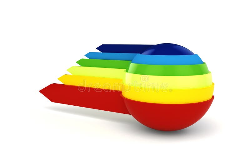 3d colorful sphere and arrows royalty free illustration