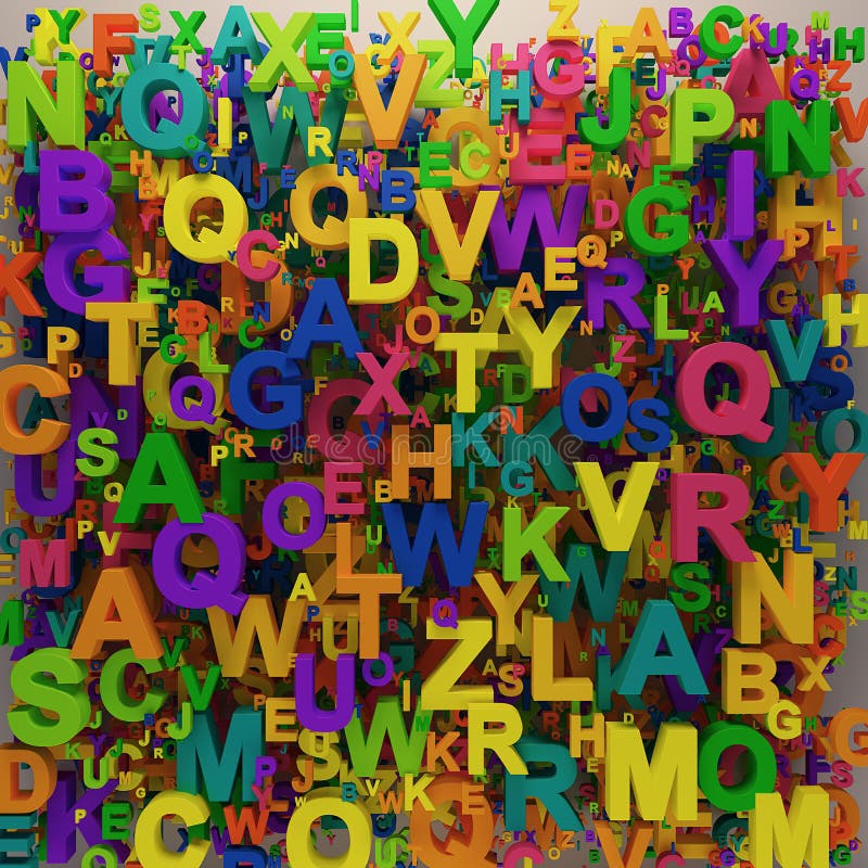 Fundo de letras 3D coloridas ilustração stock