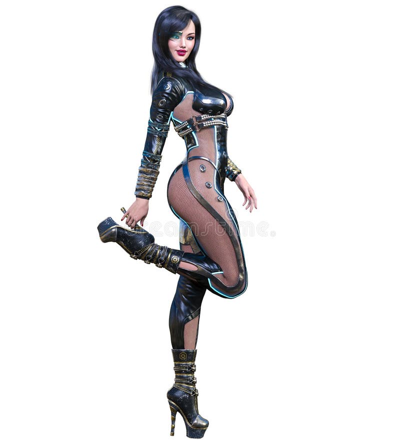 3D Comics Cosplay Anime Secret Agent Woman Stock Illustration -  Illustration of person, dress: 210228964