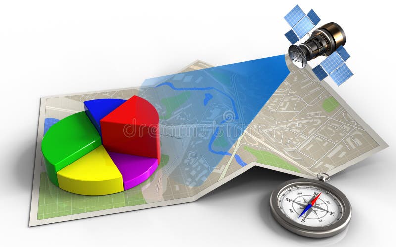 3d compass vector illustration