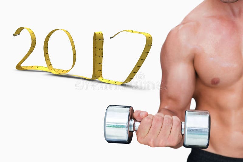 3D Composite image of bodybuilder lifting dumbbell stock photos 3D Composite image of bodybuilder lifting dumbbell stock photos