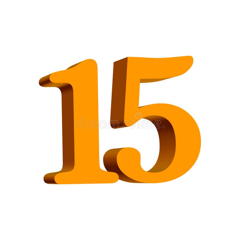 Fifteen golden number stock illustration. Illustration of dimension