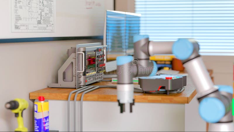 3D-computer Afbeelding genereren : KOBOT in LAB stock illustratie