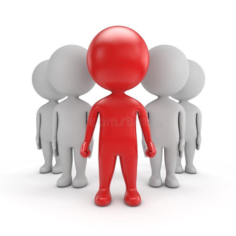 3d Cute People Team Leader Stock Illustration Illustration of