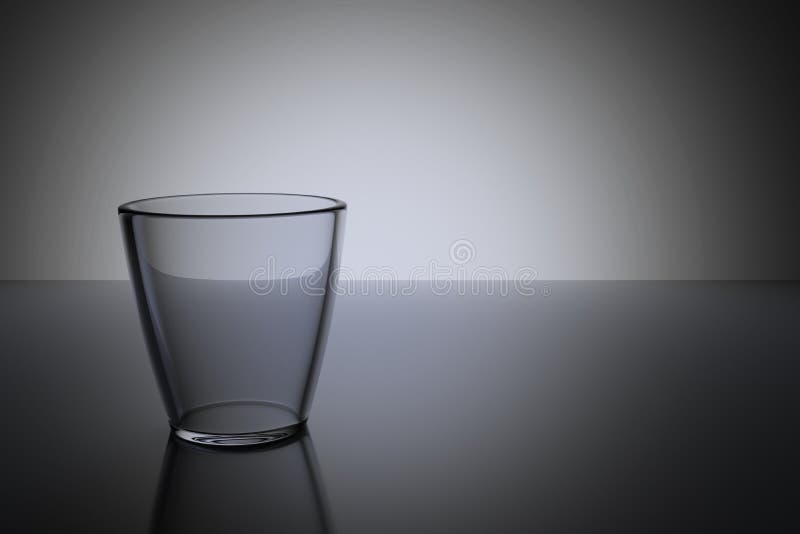 3d czynić pustą szklaną szklankę realistyczną z izolowanym tłem ilustracja wektor