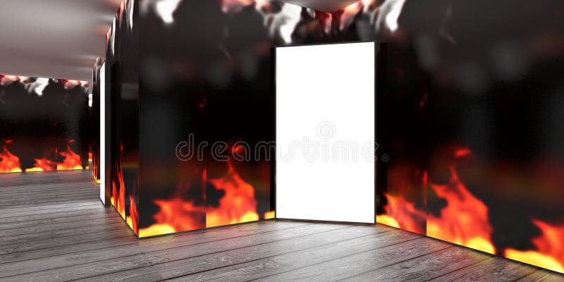 3d czyści pusty pokój z laminowaną podłogą i białą ścianą z lcd ilustracja wektor