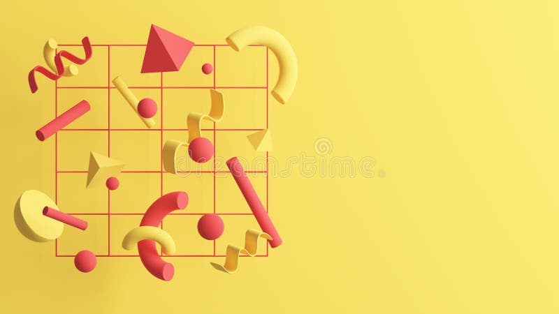 3d Darstellung abstrakter dekorativer geometrischer Formen lizenzfreie abbildung