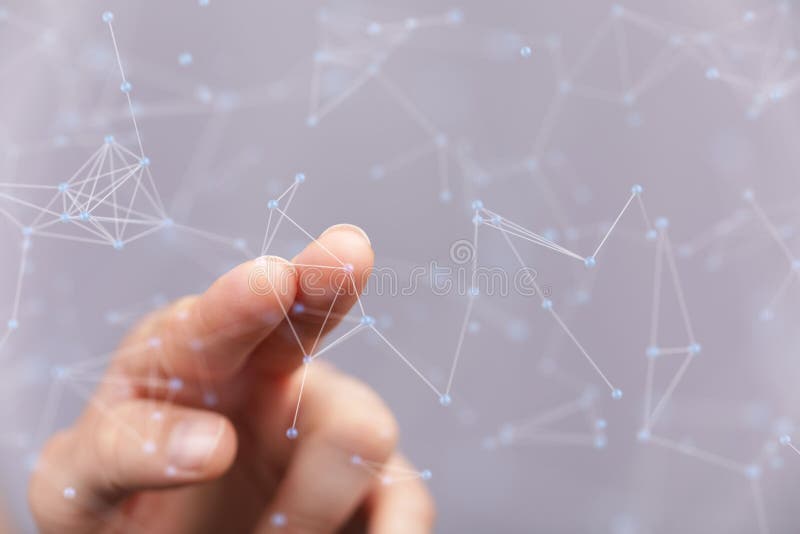 3D-Darstellung des globalen Netzwerks in der Hand der Mitarbeiter vektor abbildung