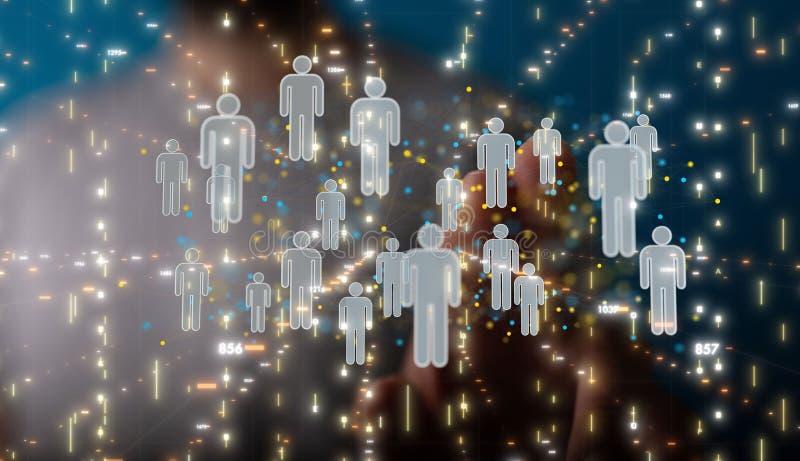 3D-Darstellung des globalen Netzwerks in der Hand der Mitarbeiter vektor abbildung
