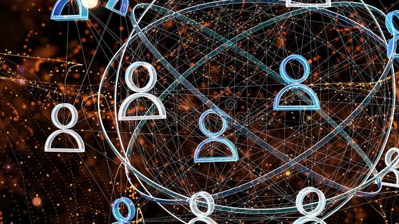 3D-Darstellung des globalen Netzwerks in der Hand der Mitarbeiter lizenzfreie abbildung