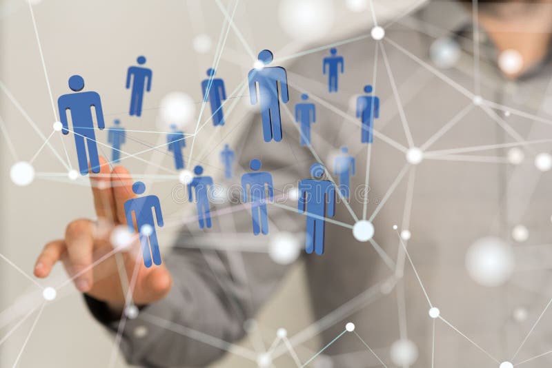 3D-Darstellung des globalen Netzwerks in der Hand der Mitarbeiter lizenzfreie abbildung