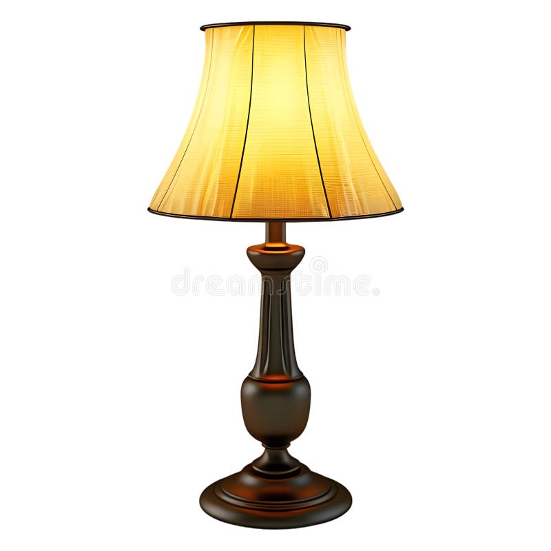 3D-Darstellung einer Lampe für Tischlicht für Schlafzimmer auf transparentem Hintergrund Ai Generiert stock abbildung