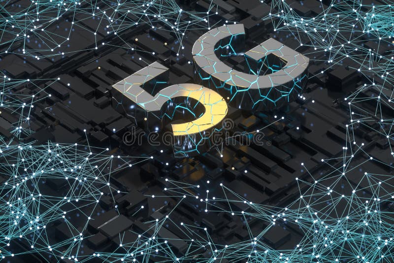 3d-Darstellung, 5 g Schriftart und Hintergrund lizenzfreie abbildung