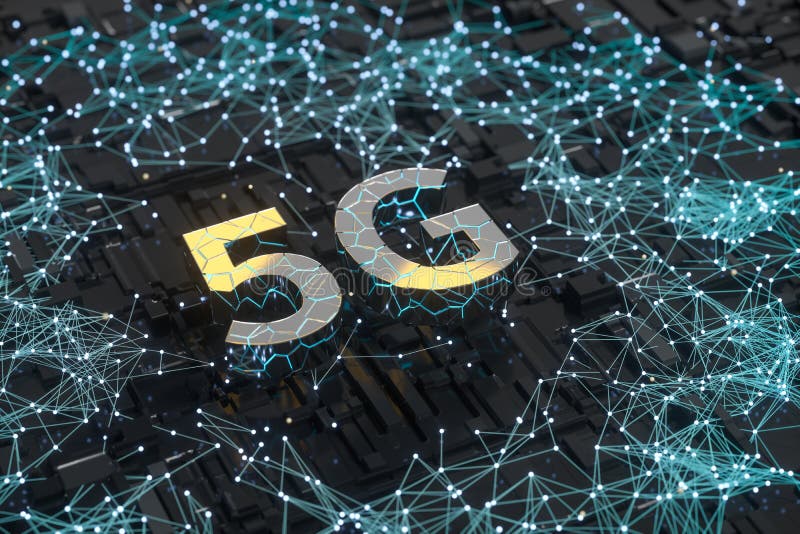 3d-Darstellung, 5 g Schriftart und Hintergrund stock abbildung