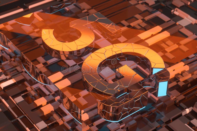 3d-Darstellung, 5 g Schriftart und Hintergrund lizenzfreie abbildung