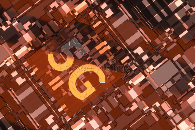 3d-Darstellung, 5 g Schriftart und Hintergrund vektor abbildung