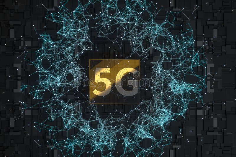 3d-Darstellung, 5 g Schriftart und Hintergrund stock abbildung