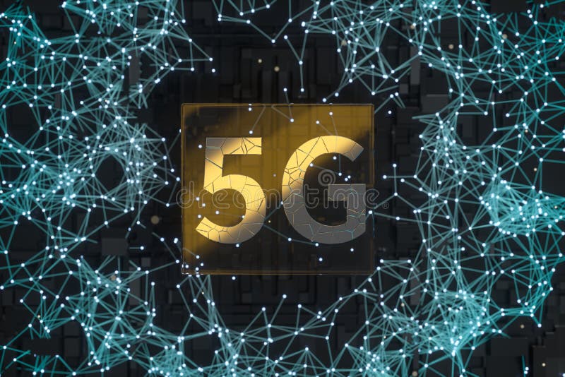 3d-Darstellung, 5 g Schriftart und Hintergrund stock abbildung