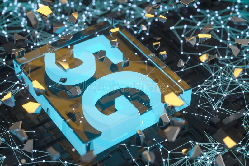 3d-Darstellung, 5 g Schriftart und Hintergrund vektor abbildung