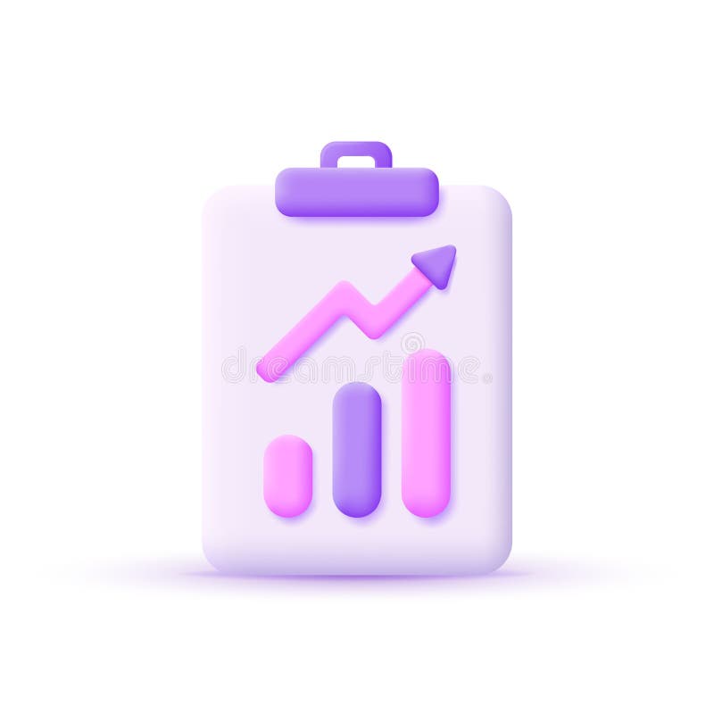 3d Data analysis concept. Growing bars graphic with rising arrow. Growth steps, financial success, statistics stock illustration
