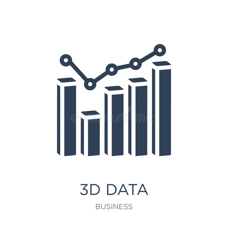 3d data analytics bars graphic icon in trendy design style. 3d data analytics bars graphic icon isolated on white background. 3d stock illustration