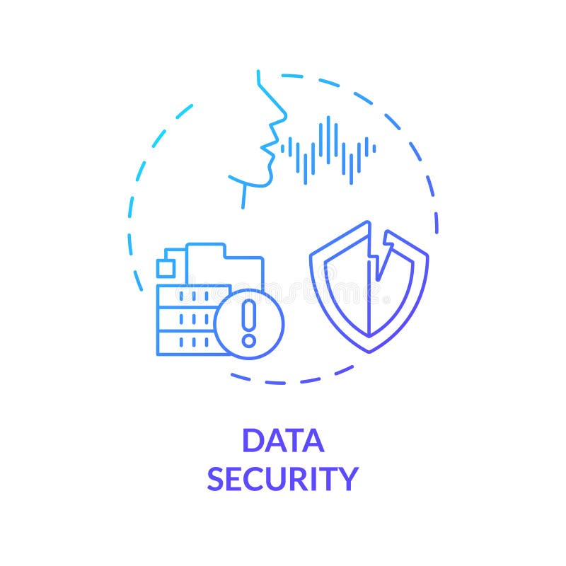 Concept pictogramă gradient de securitate a datelor 2d vector illustration