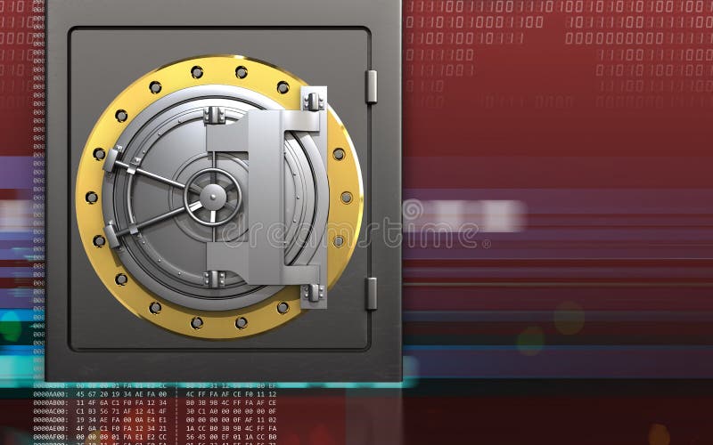 3d de bankdeur van het metaal veilige staal vector illustratie