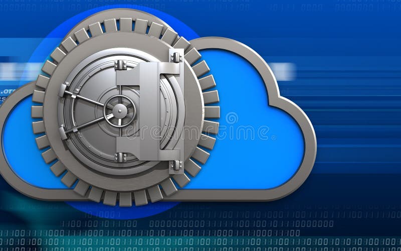 3d de bankdeur van het wolkenstaal royalty-vrije illustratie